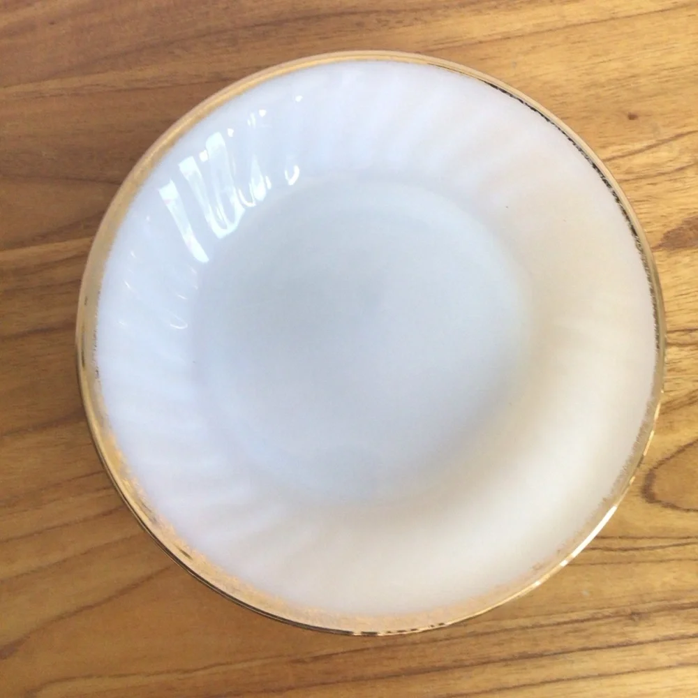 Vintage Fire King Milk Glass Swirl Coupe Bowls - Set of 3